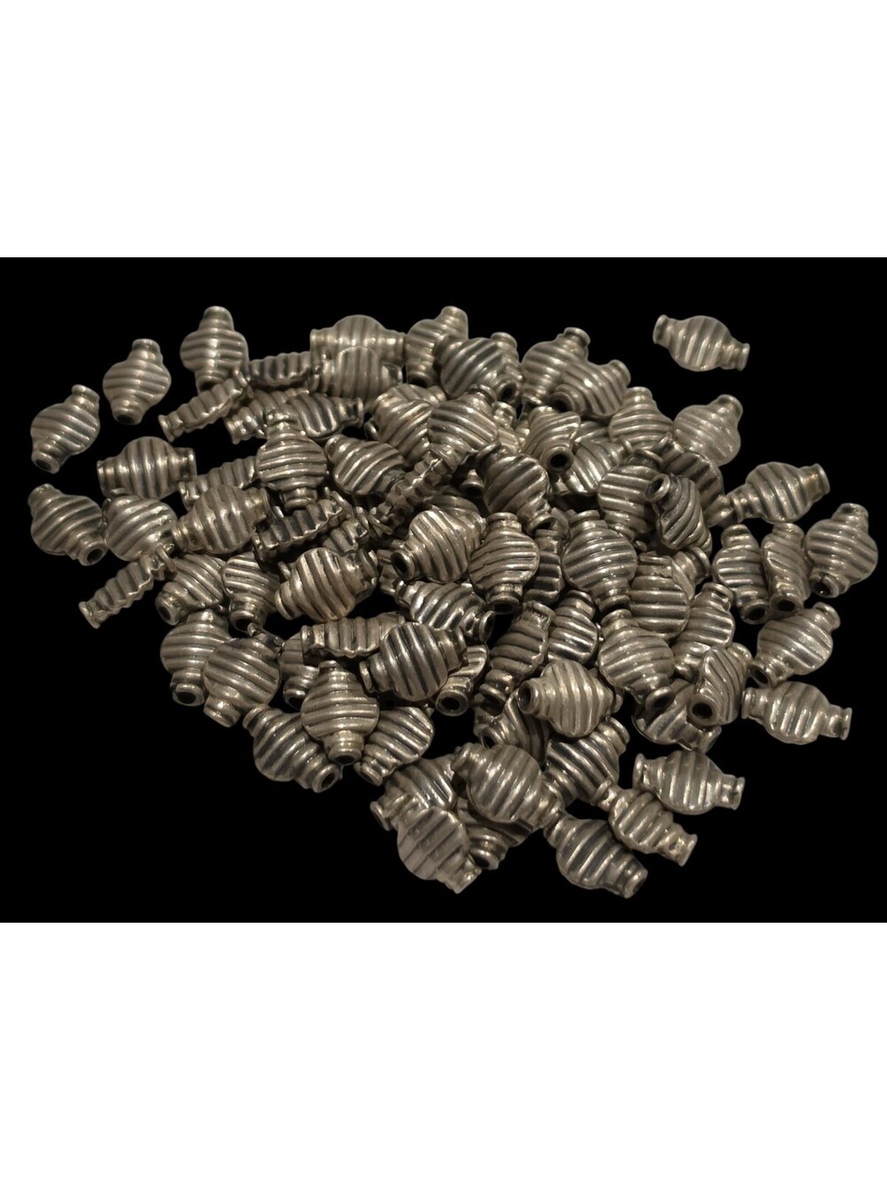 Bulk Lot 52.6g Bali .925 Sterling Silver Fluted Corrugated Melon Beads 10.7mm